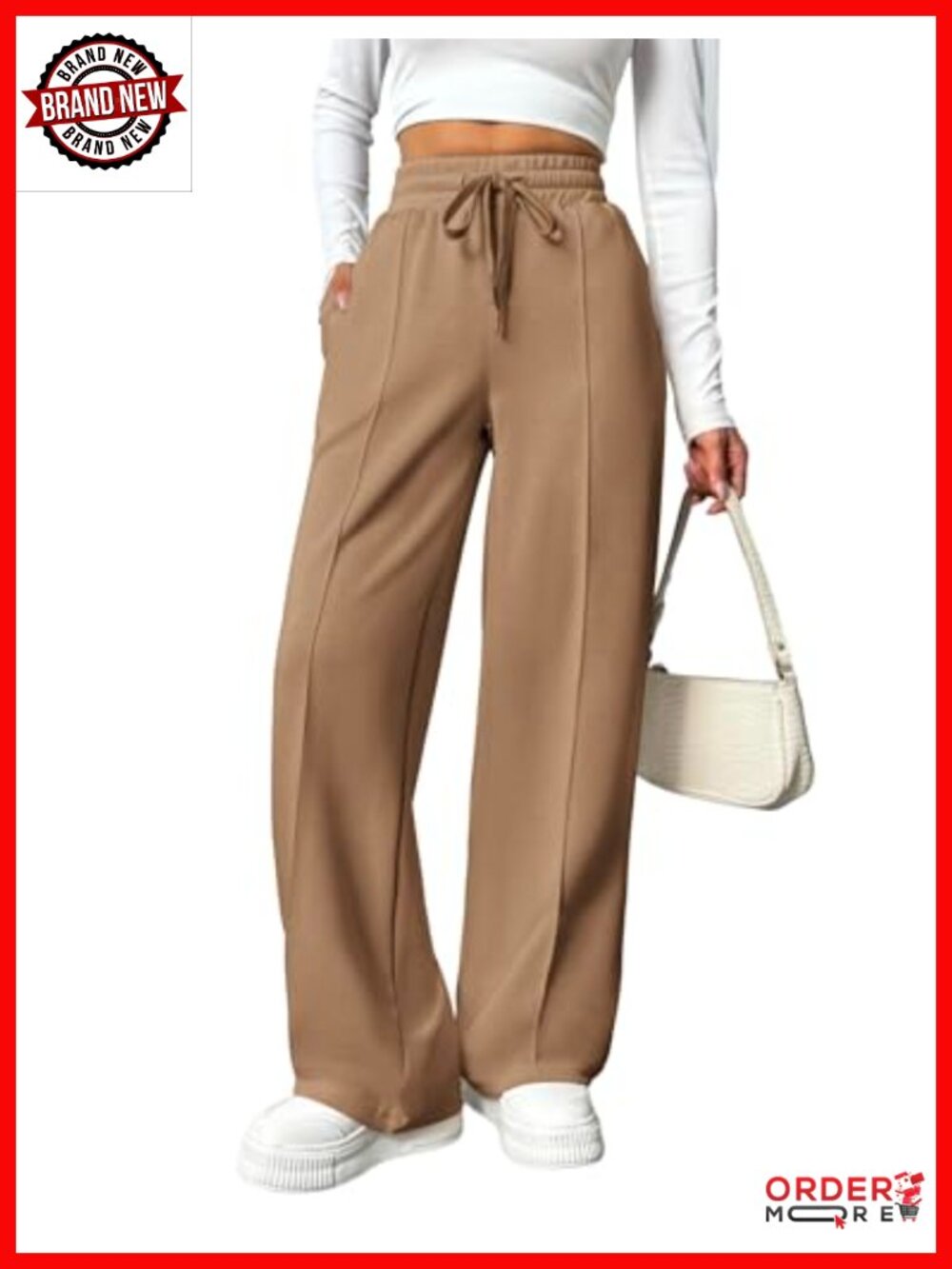 Wide Leg Sweatpants High Waisted Baggy Drawstring Pockets Buttery Soft